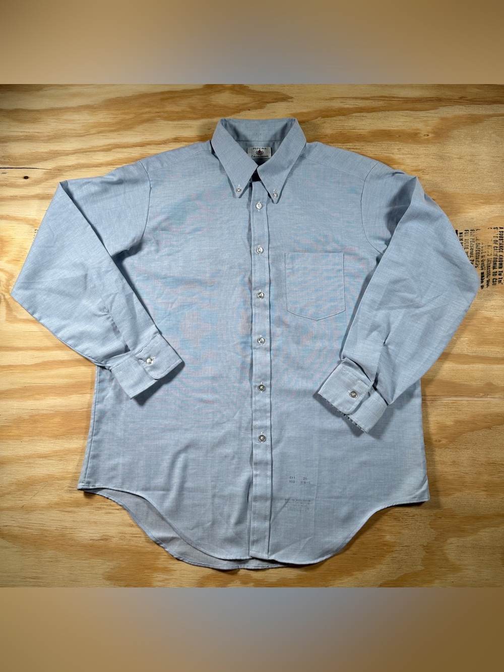 Vintage Pipers Collections Oxford Dress Shirt Mens 16.5-4 Large Long Sleeve Ligh